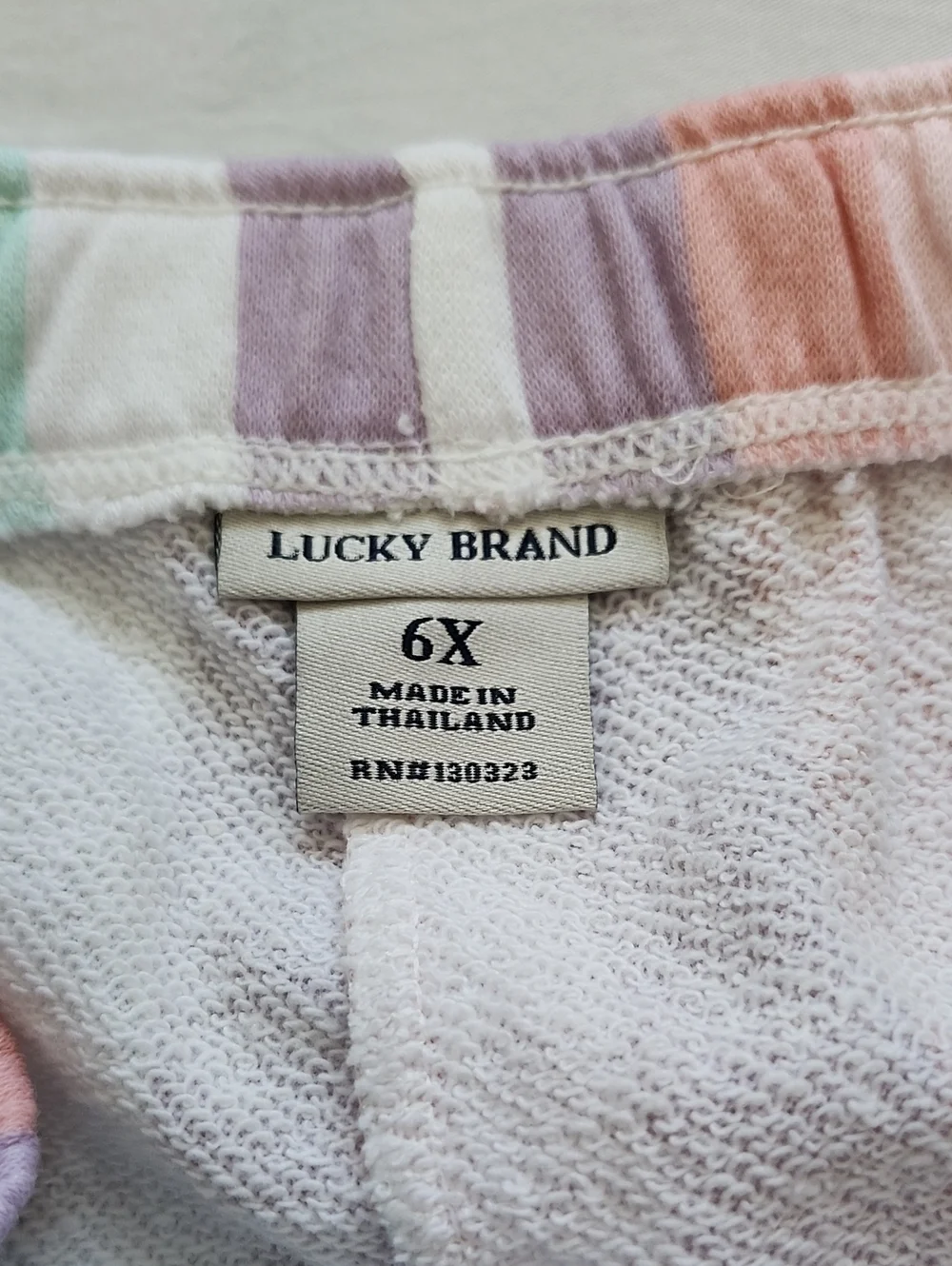 NWT Lucky Brand Kids Girl Tank Top & Pastel Stripe Shorts Set Size 5